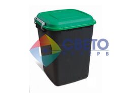 Бак для мусора с крышкой 50 л зеленый